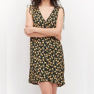 & Other Stories - Ruched Tie Shoulder Dress in Citrus Print - Size 44 (12/14)